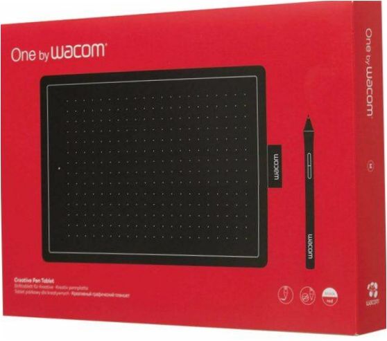 WACOM One Medium CTL-672 svart/röd