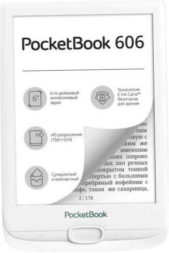 6" PocketBook 606 8 GB eBook - Display typ: Carta