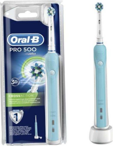 Oral-B Pro 500 CrossAction, blå och vit