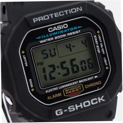 CASIO G-Shock DW-5600E-1V armbandsur - funktioner: vattentät, bakgrundsbelysta visare