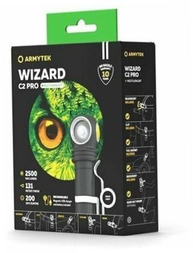 ArmyTek Wizard C2 Pro Magnet USB XHP50.2 (kallt ljus) svart