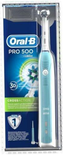 Oral-B Pro 500 CrossAction, blå och vit