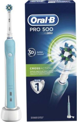 Oral-B Pro 500 CrossAction, blå och vit