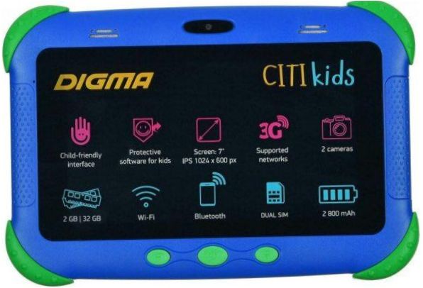 DIGMA CITI Kids, 2 GB/32 GB, Wi-Fi + mobiltelefonen, rosa