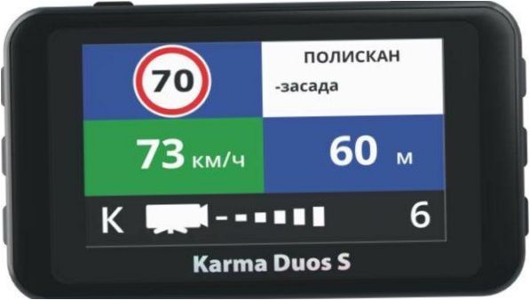 Fujida Karma Duos S WiFi, 2 kameror, GPS, GLONASS, svart