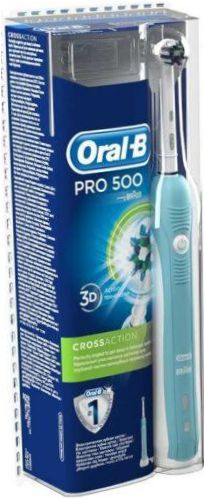 Oral-B Pro 500 CrossAction, blå och vit