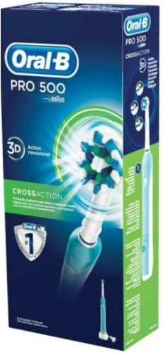 Oral-B Pro 500 CrossAction, blå och vit