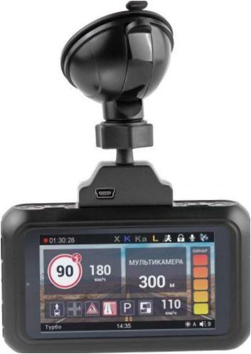 Roadgid Premier SuperHD, 2 kameror, GPS, GLONASS, svart matt