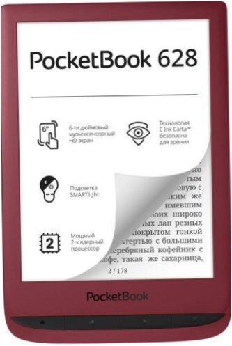 6" PocketBook 628 8 GB eBook - batteritid: 8000 sidor