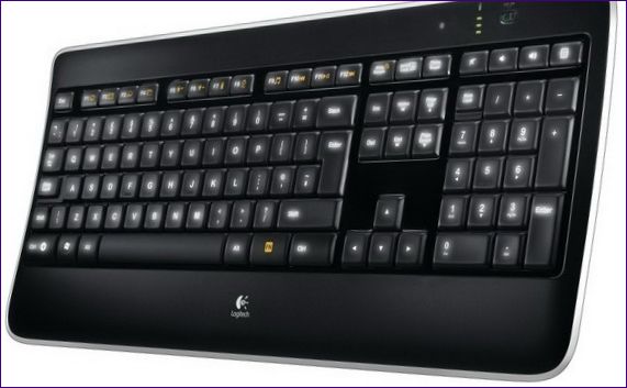 Logitech trådlöst belyst tangentbord K800 Black USB