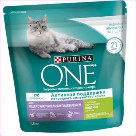 Purina ONE kattfoder för känslig matsmältning, med kalkon, med ris