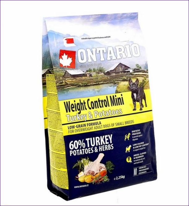 Ontario Mini Weight Control för små hundar, med kalkon och potatis