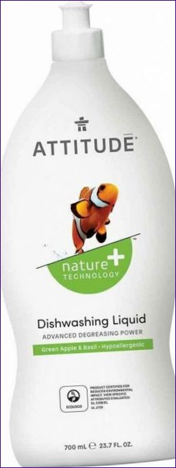 Attitude Diskmedel, dubbelkoncentrat, hypoallergen, 700 ml, Apple-Basilic