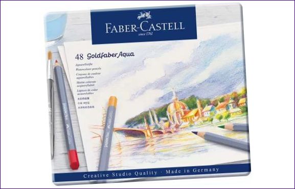 FABER-CASTELL GOLDFABER AQUA COLOURING CANDARDS SET 48 färger.webp