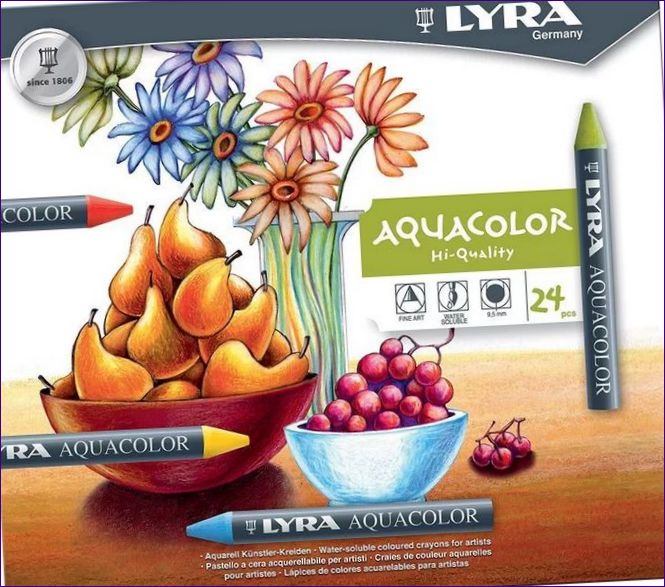 LYRA AQUACOLOR 24-färg vaxfärgspennor.webp