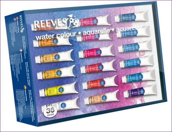 Reeves Set of Watercolours 36 färger i tuber 10 ml