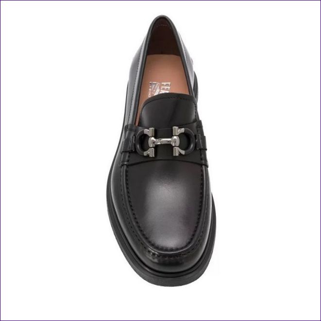 Salvatore Ferragamo Män svart läder spänne Loafers svart Gancini