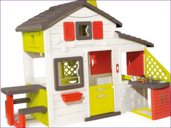 SMOBY BUDDY HOUSE MED PENTRY OCH KLOCKA 810200