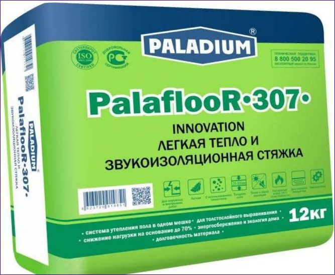 Värmeisolerande avjämningsmassa Paladium Palafloor-307, 12 kg