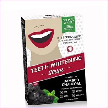 Global White Tandblekning Strips Charcoal