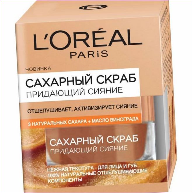 L'ORÉAL PARIS 3 NATURAL SUGARS AND GRAPE SEED OIL FACE SCRUB