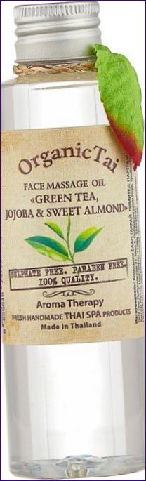 OrganicTai Face massageolja Grönt te, jojoba sötmandel