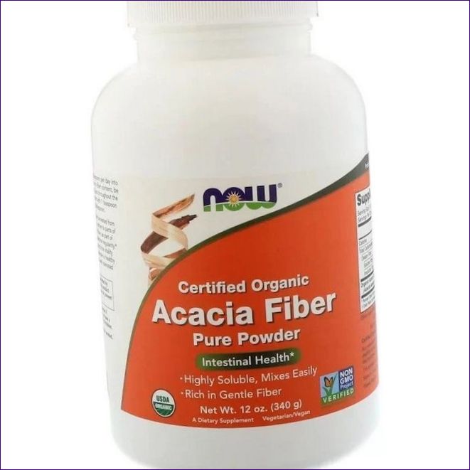 NOW FOODS CERTIFIERAT EKOLOGISKT AKACIA FIBERPULVER 12OZ (340G)