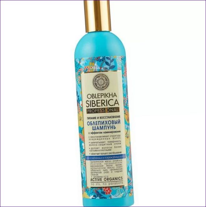 Natura Siberica Sea Buckthorn Nourishing and Restoring Shampoo with Laminating Effect för skadat hår