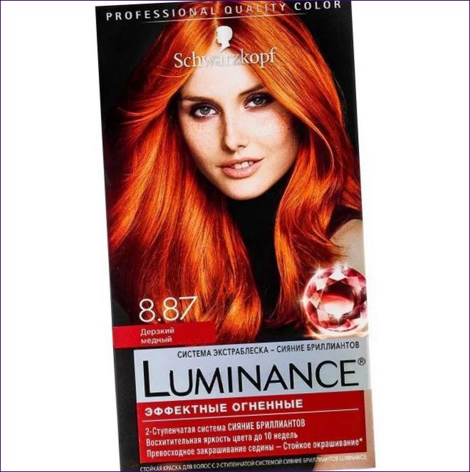 SCHWARZKOPF LUMINANCE SPECTACULAR FIERY PERMANENT HÅRFÄRG 8.87 BOLD COPPER