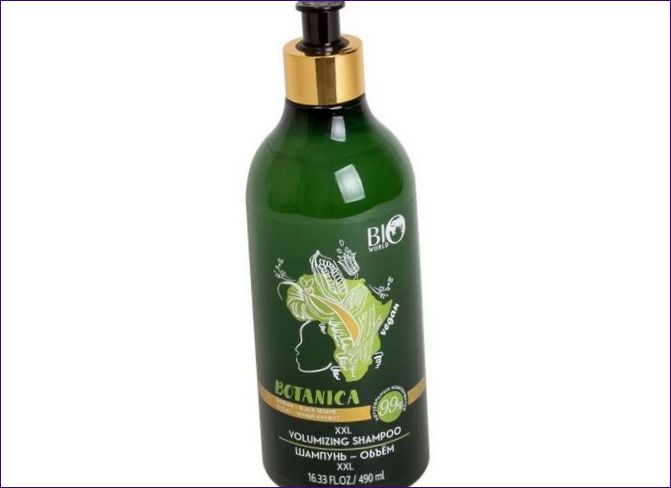 Bio World Botanica Volume Shampoo Rabarber, svart sesam